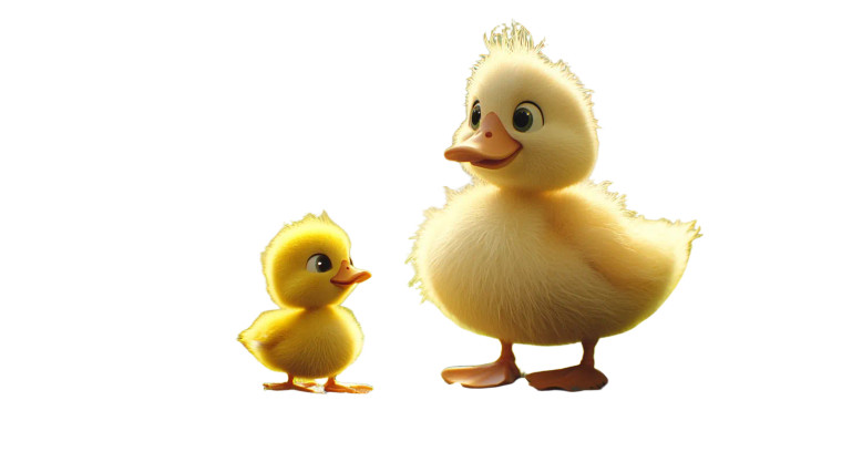 Fluffy Duck Duo Vinyl Car Decal Sticker – Waterproof & UV-Resistant 8"