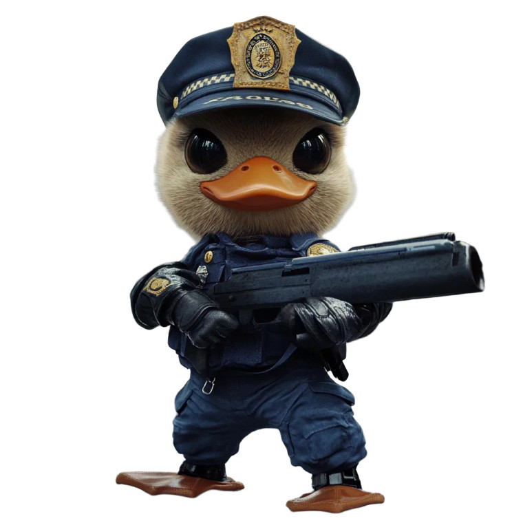 Baby Police Duck Vinyl Car Decal Sticker – Waterproof & UV-Resistant 8"