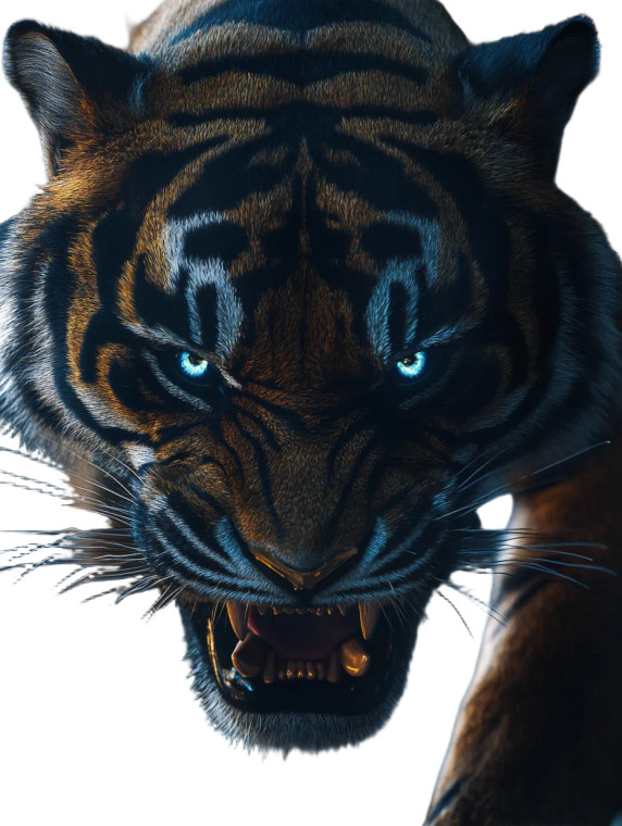 Menacing Bengal Tiger Vinyl Car Decal Sticker – Waterproof & UV-Resistant 8"