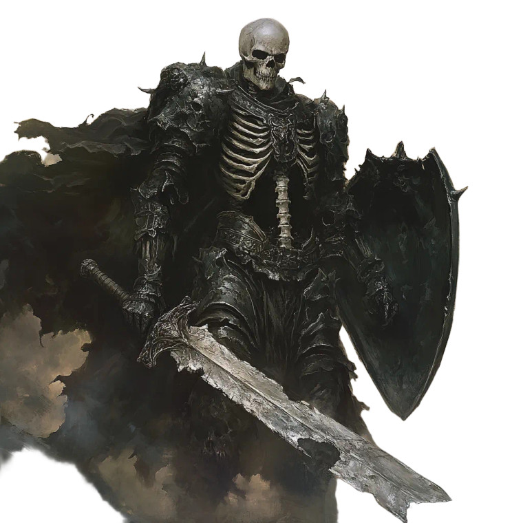 Vengeful Skeleton Knight Vinyl Car Decal Sticker – Waterproof & UV-Resistant 8"