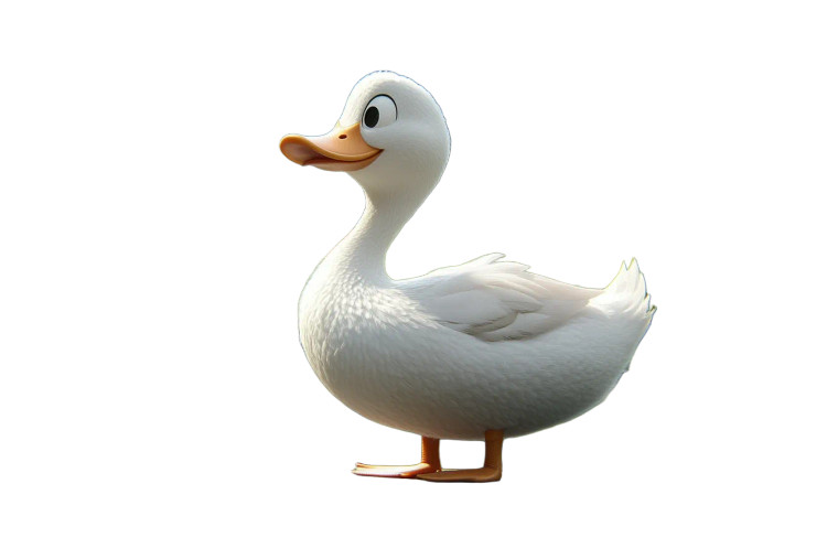 White Pixar Duck Vinyl Car Decal Sticker – Waterproof & UV-Resistant 8"