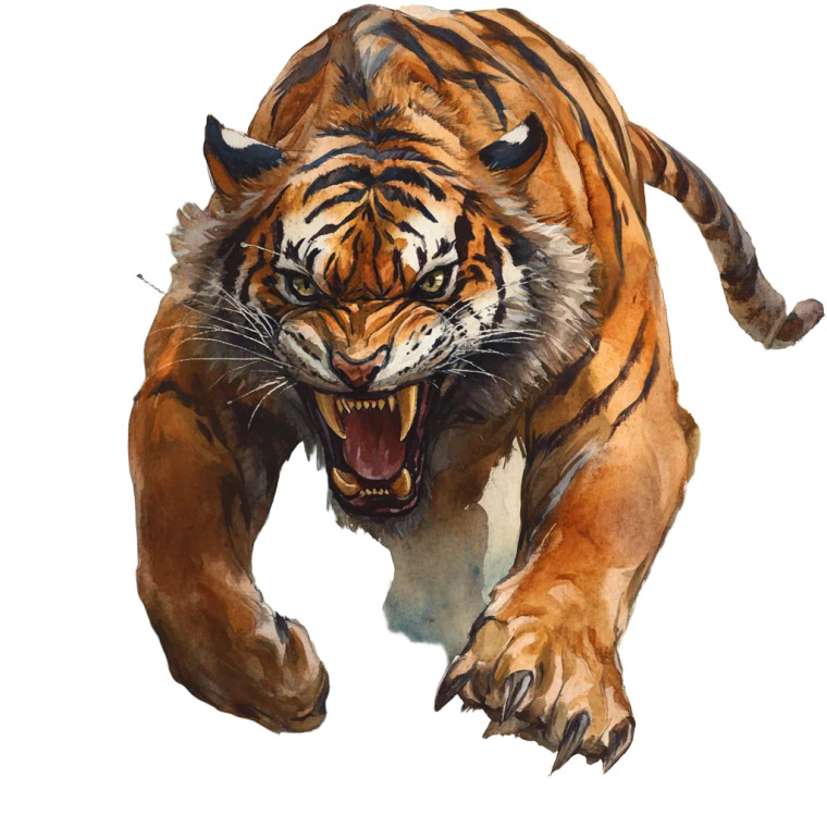 Dire Tiger Vinyl Car Decal Sticker – Waterproof & UV-Resistant 8"