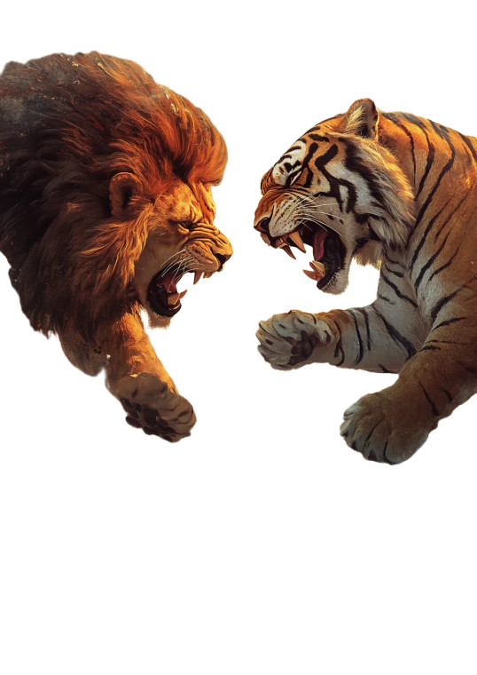 Lion Vs Tiger Vinyl Car Decal Sticker – Waterproof & UV-Resistant 8"