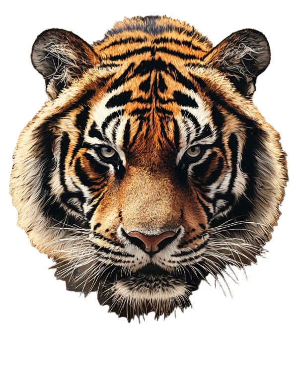 Tiger Face Front Vinyl Car Decal Sticker – Waterproof & UV-Resistant 8"