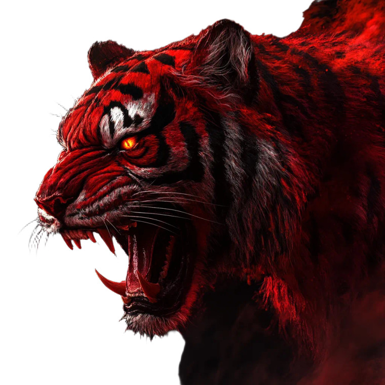 Furious Red Tiger Vinyl Car Decal Sticker – Waterproof & UV-Resistant 8"