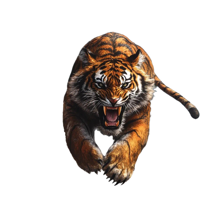 Tiger On Path Vinyl Car Decal Sticker – Waterproof & UV-Resistant 8"