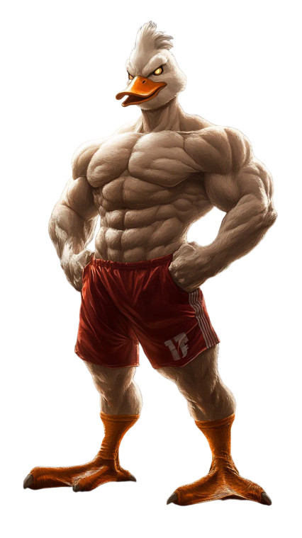 Evil Muscular Duck Vinyl Car Decal Sticker – Waterproof & UV-Resistant 8"