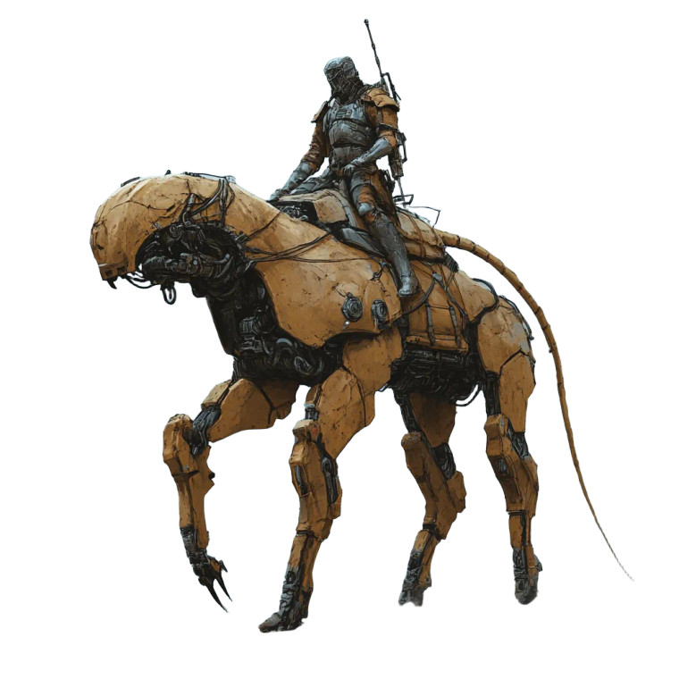 Scifi Low-Tech Warrior Vinyl Car Decal Sticker – Waterproof & UV-Resistant 8"