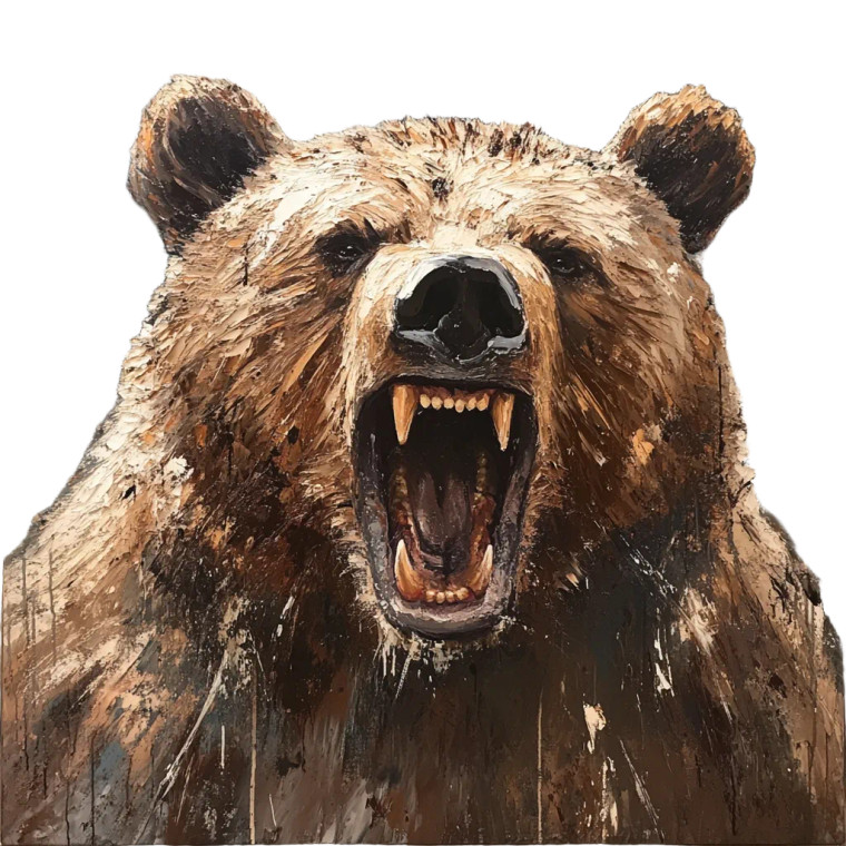 Angry Bear V9 Vinyl Car Decal Sticker – Waterproof & UV-Resistant 8"