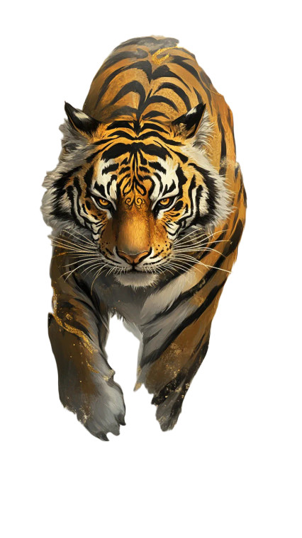 Mystical Golden Tiger Vinyl Car Decal Sticker – Waterproof & UV-Resistant 8"