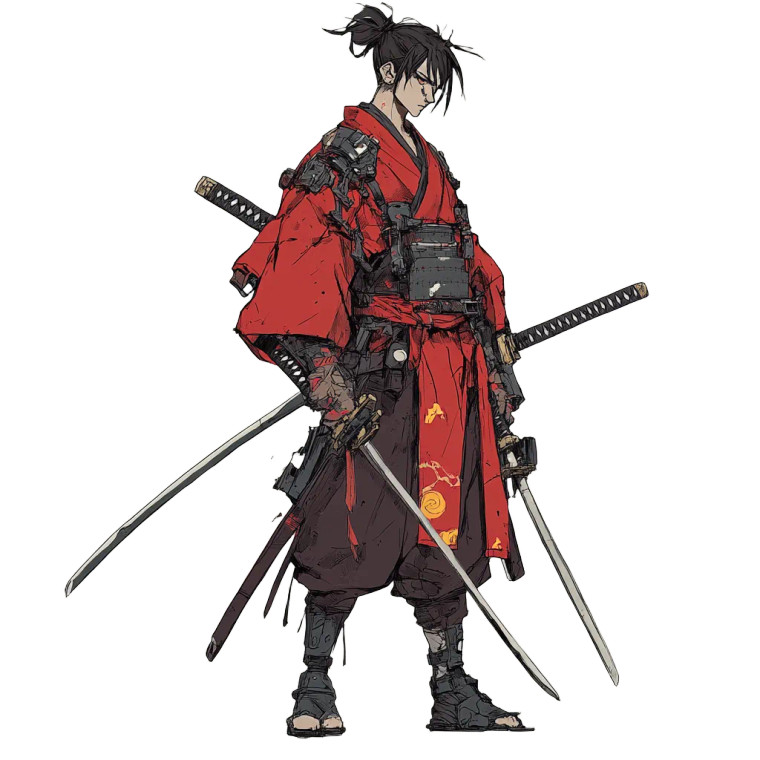Samurai Rpg Design Vinyl Car Decal Sticker – Waterproof & UV-Resistant 8"