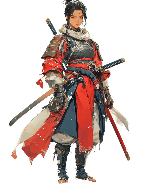 Female Samurai Design V3 Vinyl Car Decal Sticker – Waterproof & UV-Resistant 8"