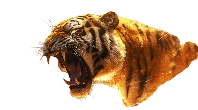 Angry Golden Tiger Vinyl Car Decal Sticker – Waterproof & UV-Resistant 8"