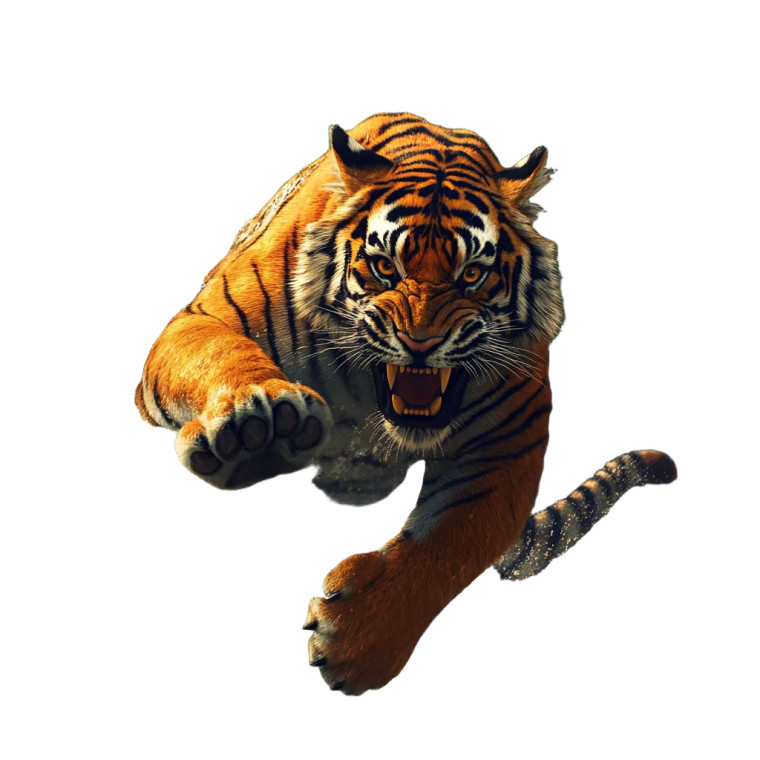 Leaping Tiger Vinyl Car Decal Sticker – Waterproof & UV-Resistant 8"