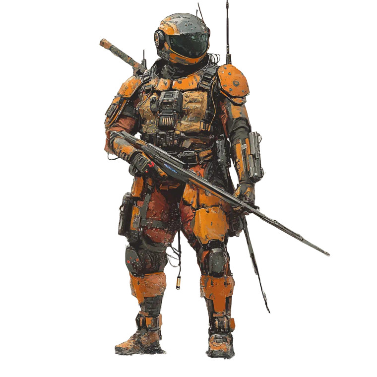 Retro Sci-Fi Soldier V2 Vinyl Car Decal Sticker – Waterproof & UV-Resistant 8"