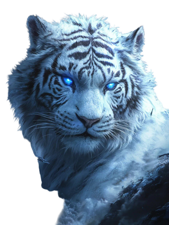 White Tiger Divine Vinyl Car Decal Sticker – Waterproof & UV-Resistant 8"