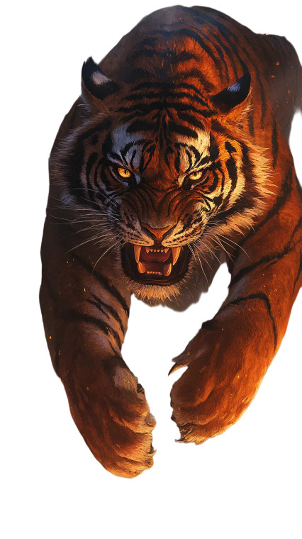 Fierce Tiger V7 Vinyl Car Decal Sticker – Waterproof & UV-Resistant 8"