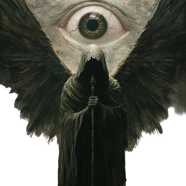 Hooded Winged Figure V3 Vinyl Car Decal Sticker – Waterproof & UV-Resistant 8"