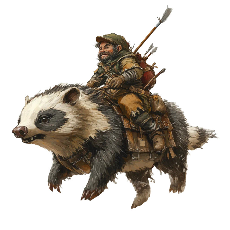 Halfling On Badger Vinyl Car Decal Sticker – Waterproof & UV-Resistant 8"