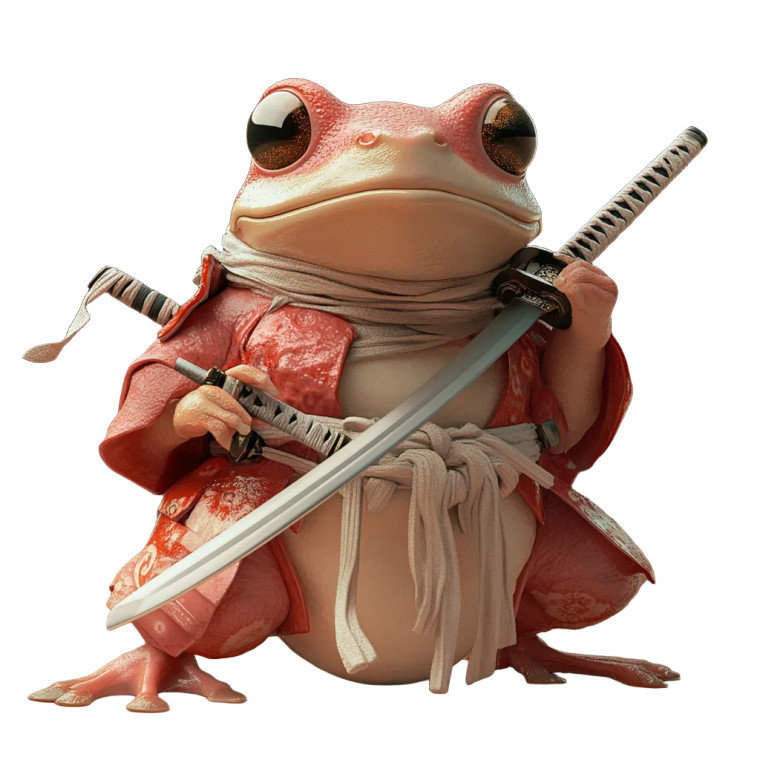 Samurai Frog V21 Vinyl Car Decal Sticker – Waterproof & UV-Resistant 8"