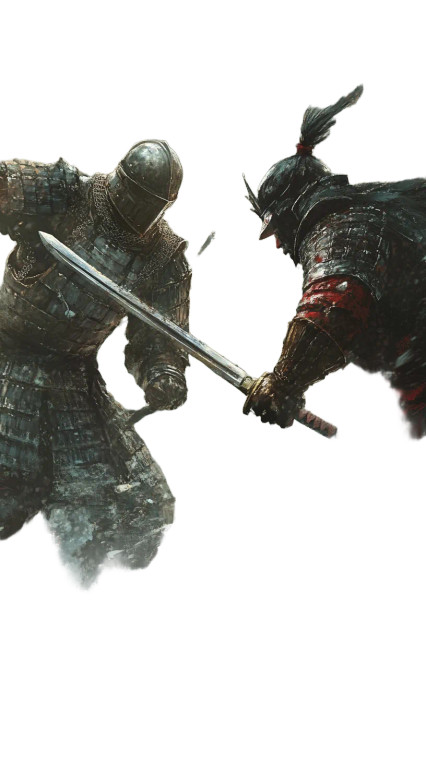 Knight Vs Samurai Vinyl Car Decal Sticker – Waterproof & UV-Resistant 8"