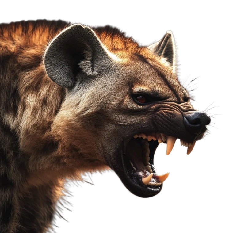 Angry Hyena Profile Vinyl Car Decal Sticker – Waterproof & UV-Resistant 8"