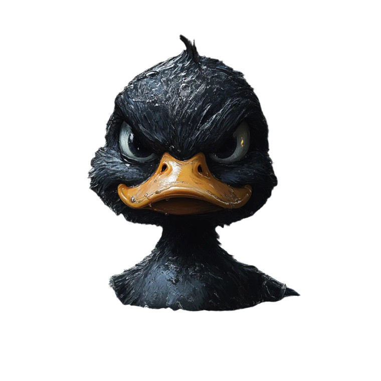 Angry Wet Duck Vinyl Car Decal Sticker – Waterproof & UV-Resistant 8"