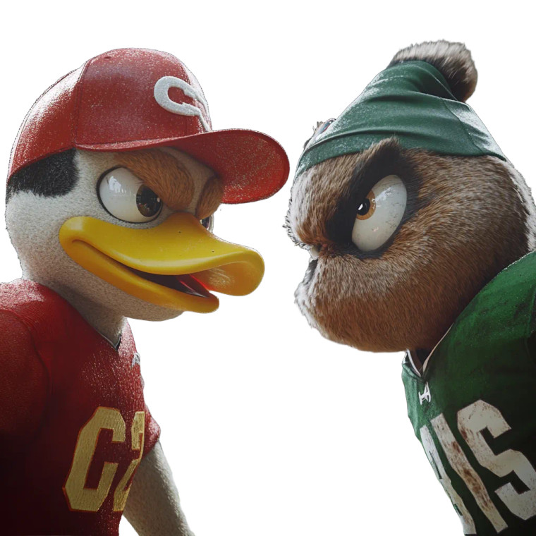 Mascot Faceoff Vinyl Car Decal Sticker – Waterproof & UV-Resistant 8"