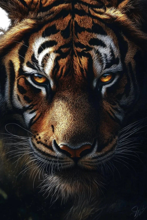 Majestic Tiger V3 Vinyl Car Decal Sticker – Waterproof & UV-Resistant 8"