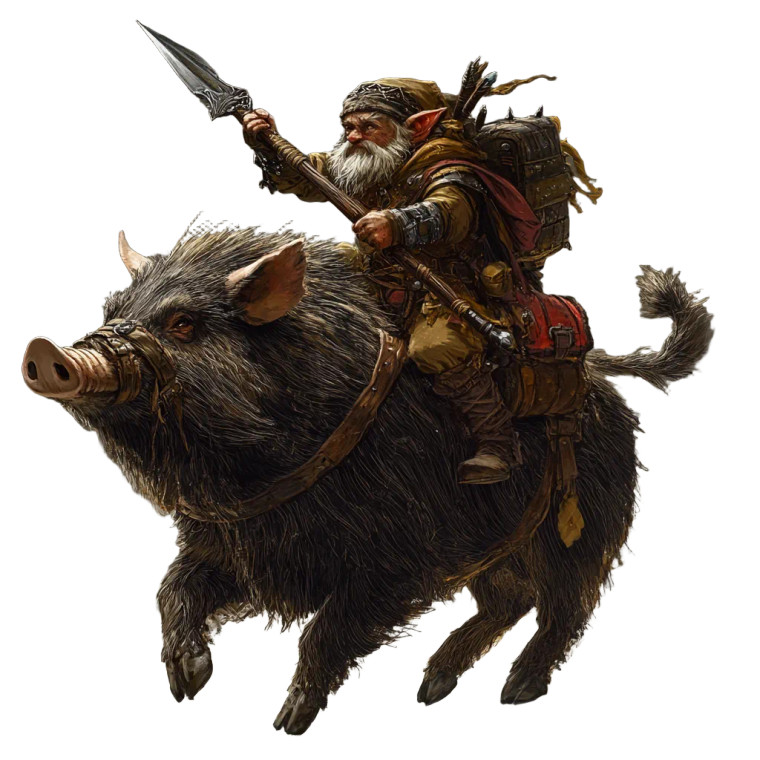 Gnomish Warrior Boar Vinyl Car Decal Sticker – Waterproof & UV-Resistant 8"
