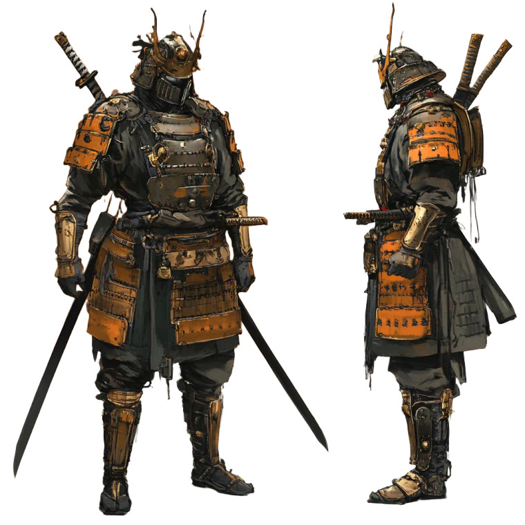 Steampunk Samurai Armor Vinyl Car Decal Sticker – Waterproof & UV-Resistant 8"