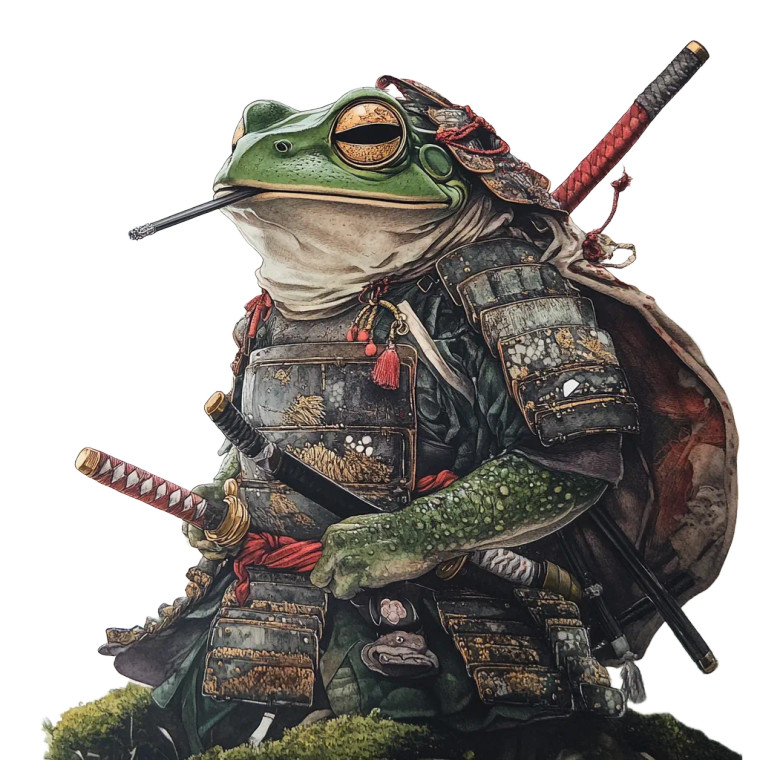 Samurai Frog V22 Vinyl Car Decal Sticker – Waterproof & UV-Resistant 8"