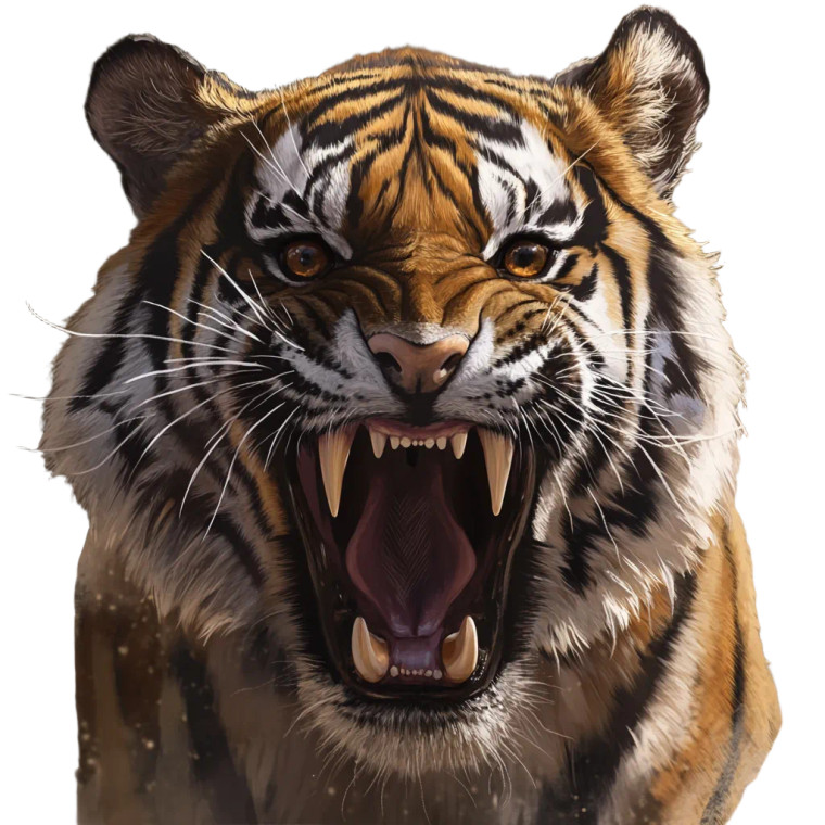 Roaring Tiger V6 Vinyl Car Decal Sticker – Waterproof & UV-Resistant 8"