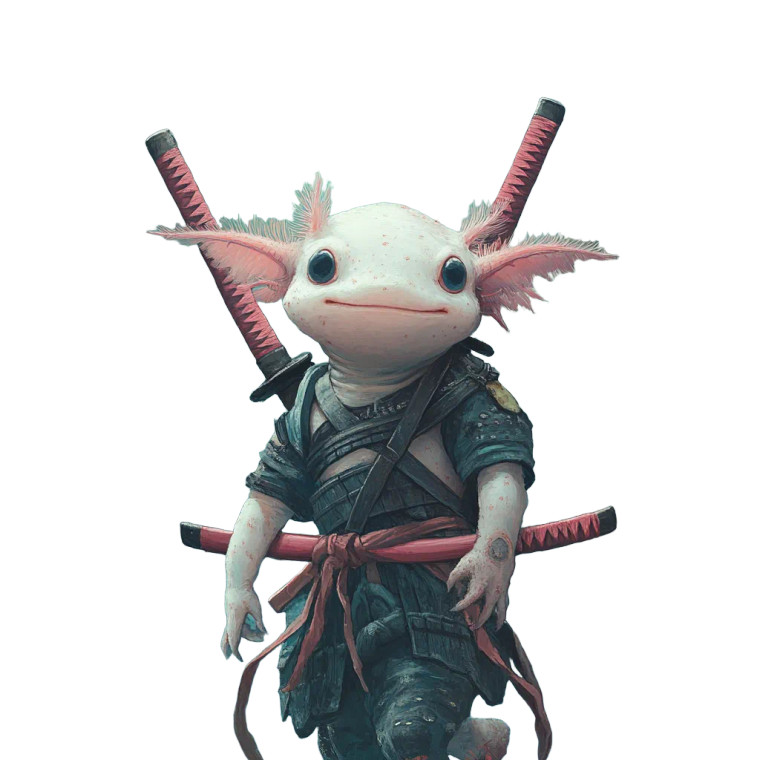 Ninja Axolotl Vinyl Car Decal Sticker – Waterproof & UV-Resistant 8"