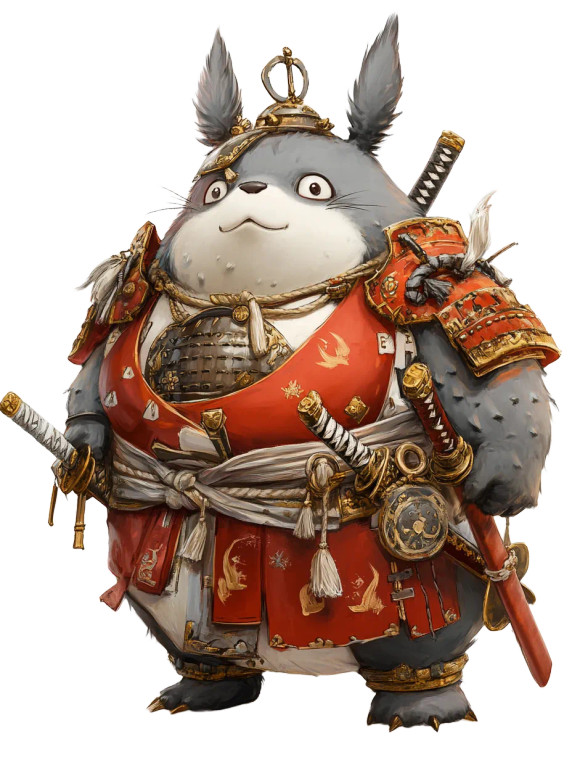 Samurai Totoro Vinyl Car Decal Sticker – Waterproof & UV-Resistant 8"