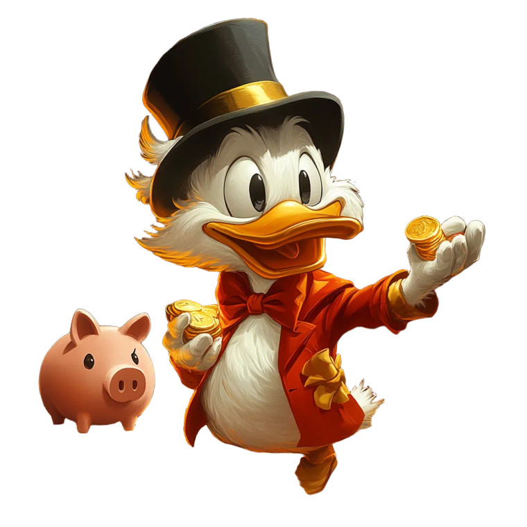 Scrooge Mcduck Wealth V2 Vinyl Car Decal Sticker – Waterproof & UV-Resistant 8"