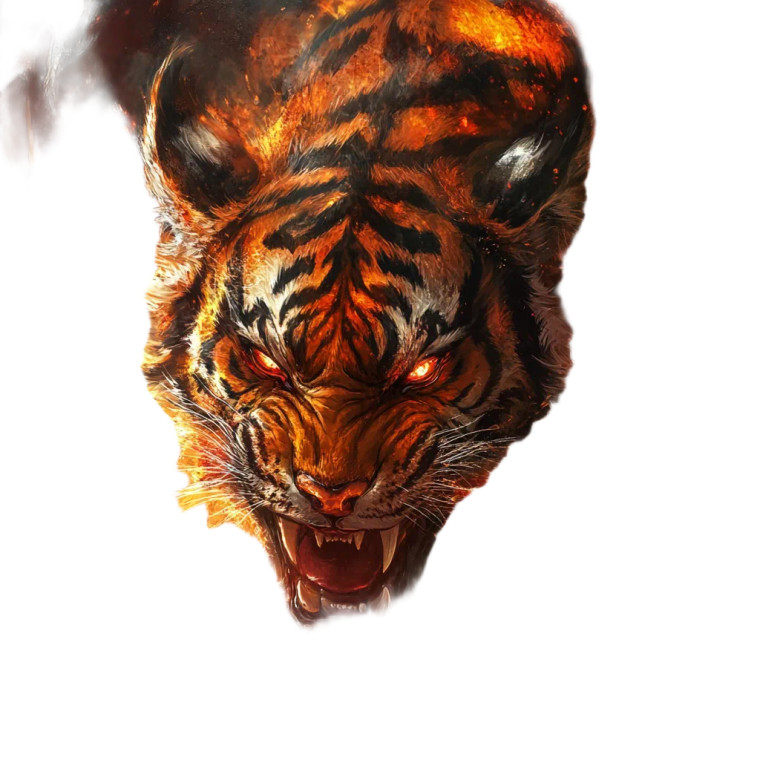 Fantasy Tiger Demon Vinyl Car Decal Sticker – Waterproof & UV-Resistant 8"