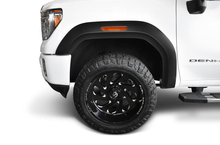 Upgrade Your GMC Sierra 3500 HD/Sierra 2500 HD with Bushwacker Fender Flares | Matte Black Finish, 2.10 Inch Tire Coverage