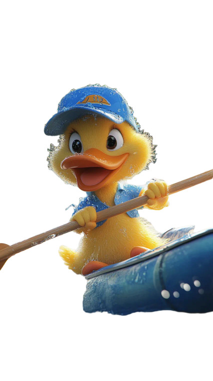 Duck Rowing Adventure Vinyl Car Decal Sticker – Waterproof & UV-Resistant 8"