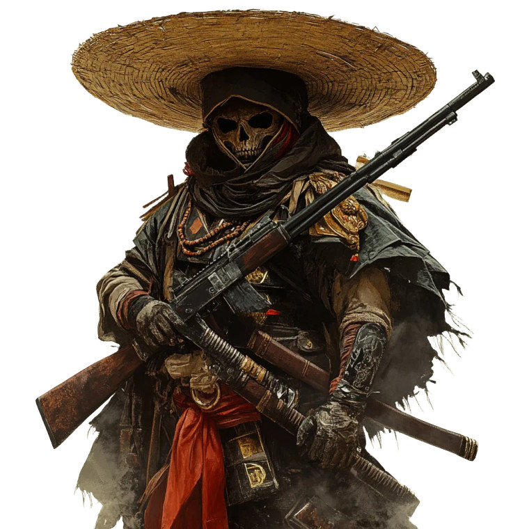 Samurai Sombrero Warrior Vinyl Car Decal Sticker – Waterproof & UV-Resistant 8"