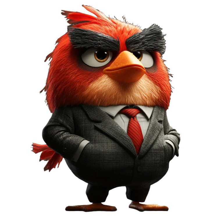 Red In Suit Vinyl Car Decal Sticker – Waterproof & UV-Resistant 8"