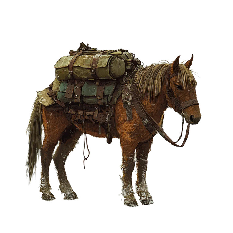 Fantasy Pack Horse Vinyl Car Decal Sticker – Waterproof & UV-Resistant 8"