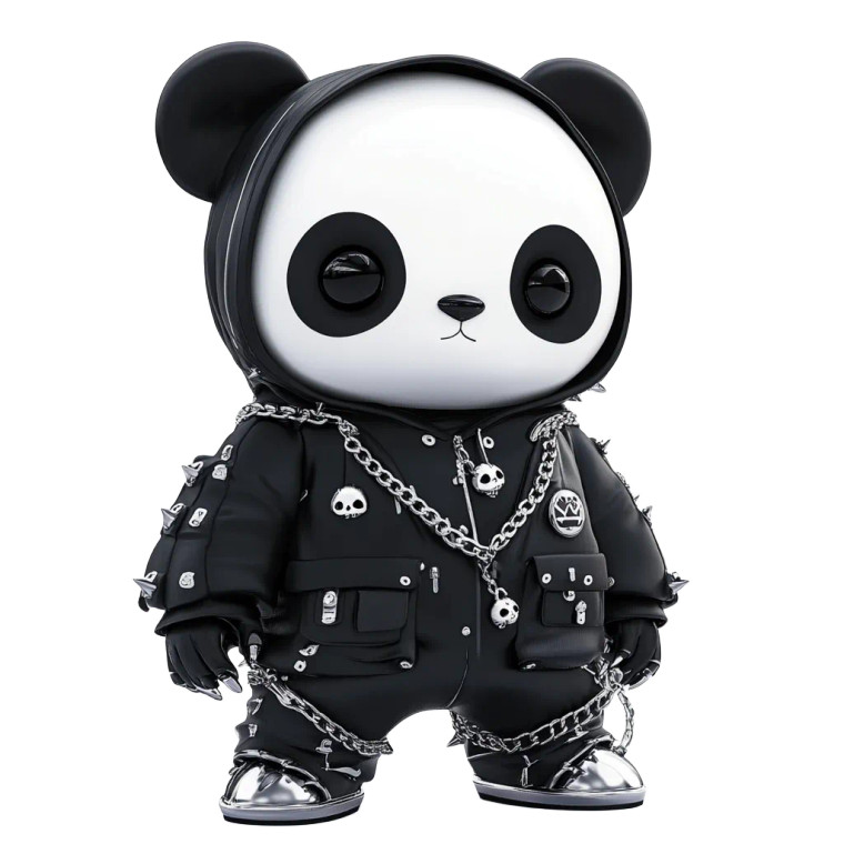 Goth Panda Kuromi Vinyl Car Decal Sticker – Waterproof & UV-Resistant 8"