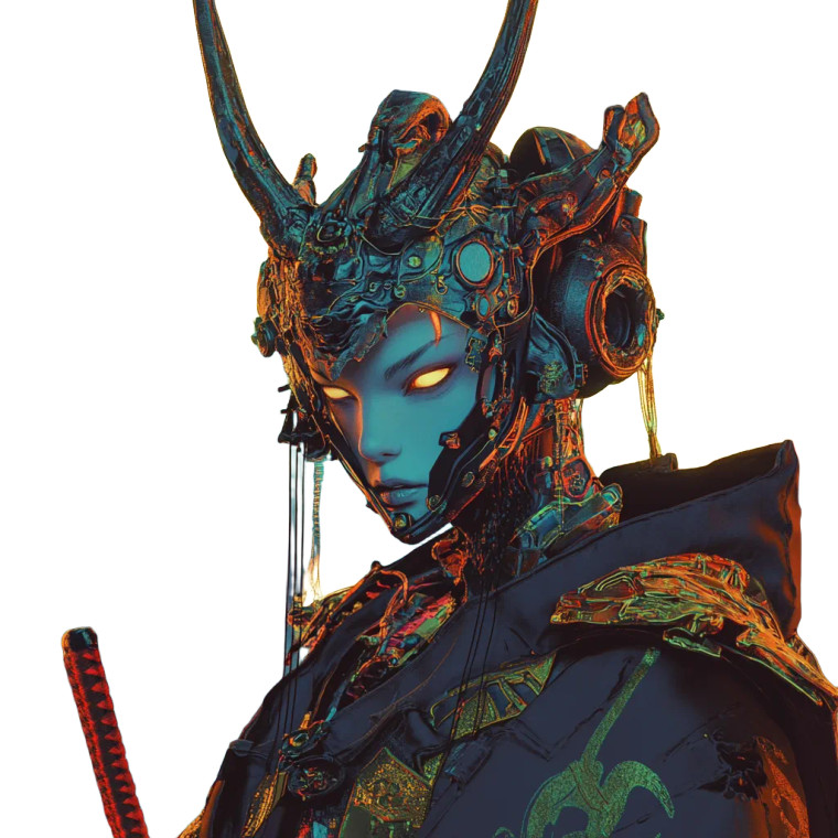 Futuristic Oni Design Vinyl Car Decal Sticker – Waterproof & UV-Resistant 8"