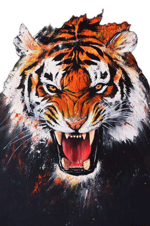Ferocious Tiger Portrait Vinyl Car Decal Sticker – Waterproof & UV-Resistant 8"