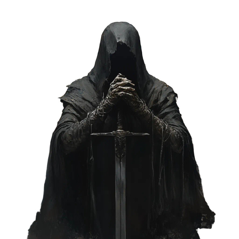 Dark Robed Figure Vinyl Car Decal Sticker – Waterproof & UV-Resistant 8"