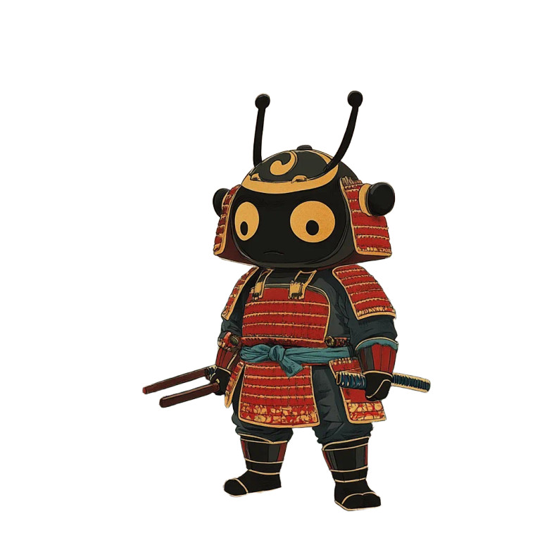Teletubbie Samurai Vinyl Car Decal Sticker – Waterproof & UV-Resistant 8"