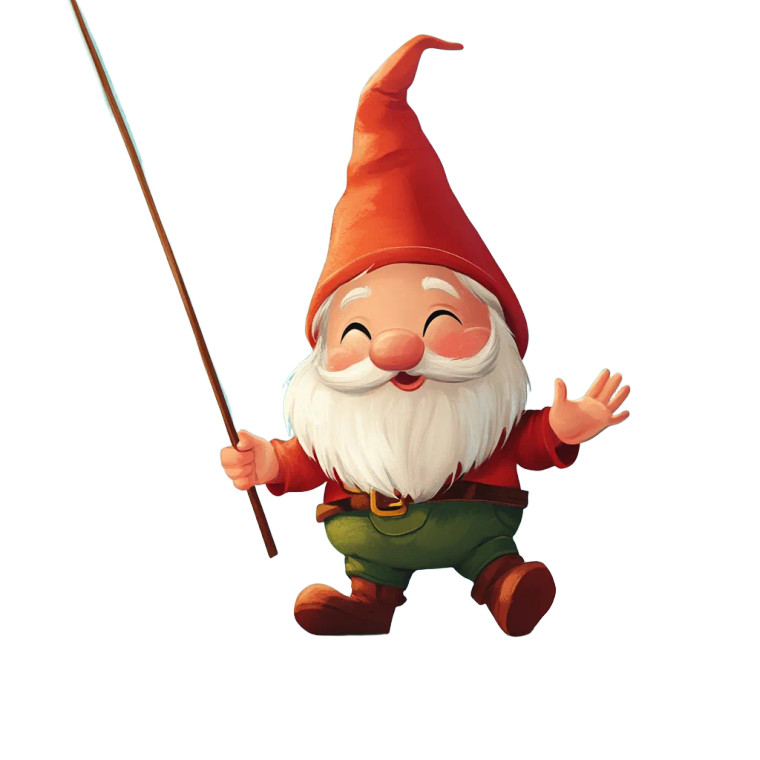 Fishing Gnome Greeting Vinyl Car Decal Sticker – Waterproof & UV-Resistant 8"