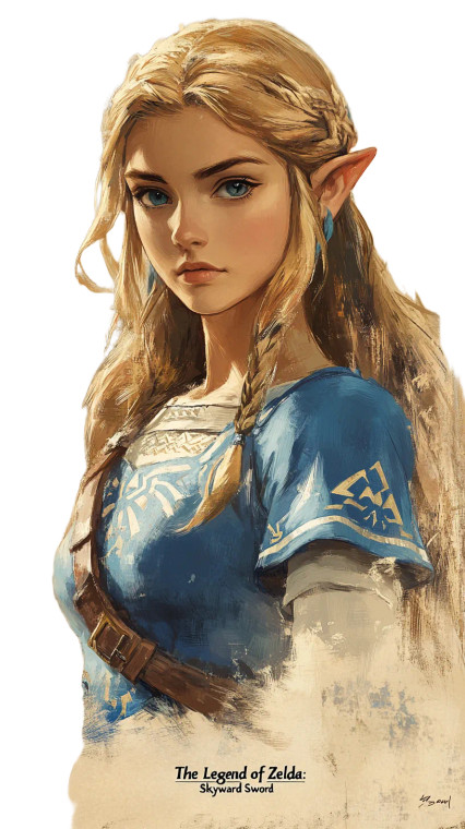 Princess Zelda Portrait V5 Vinyl Car Decal Sticker – Waterproof & UV-Resistant 8"