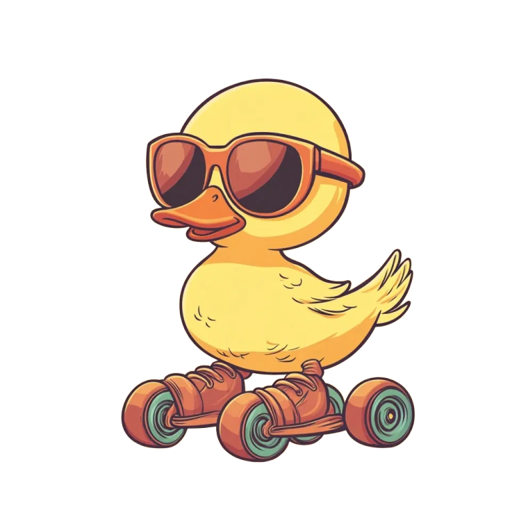 Skating Duck Vinyl Car Decal Sticker – Waterproof & UV-Resistant 8"